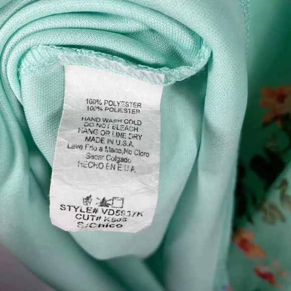 Pink Blush Maternity Dress SzS Mint Green Floral Print Sheer Lined Spring Summer - Picture 8 of 12